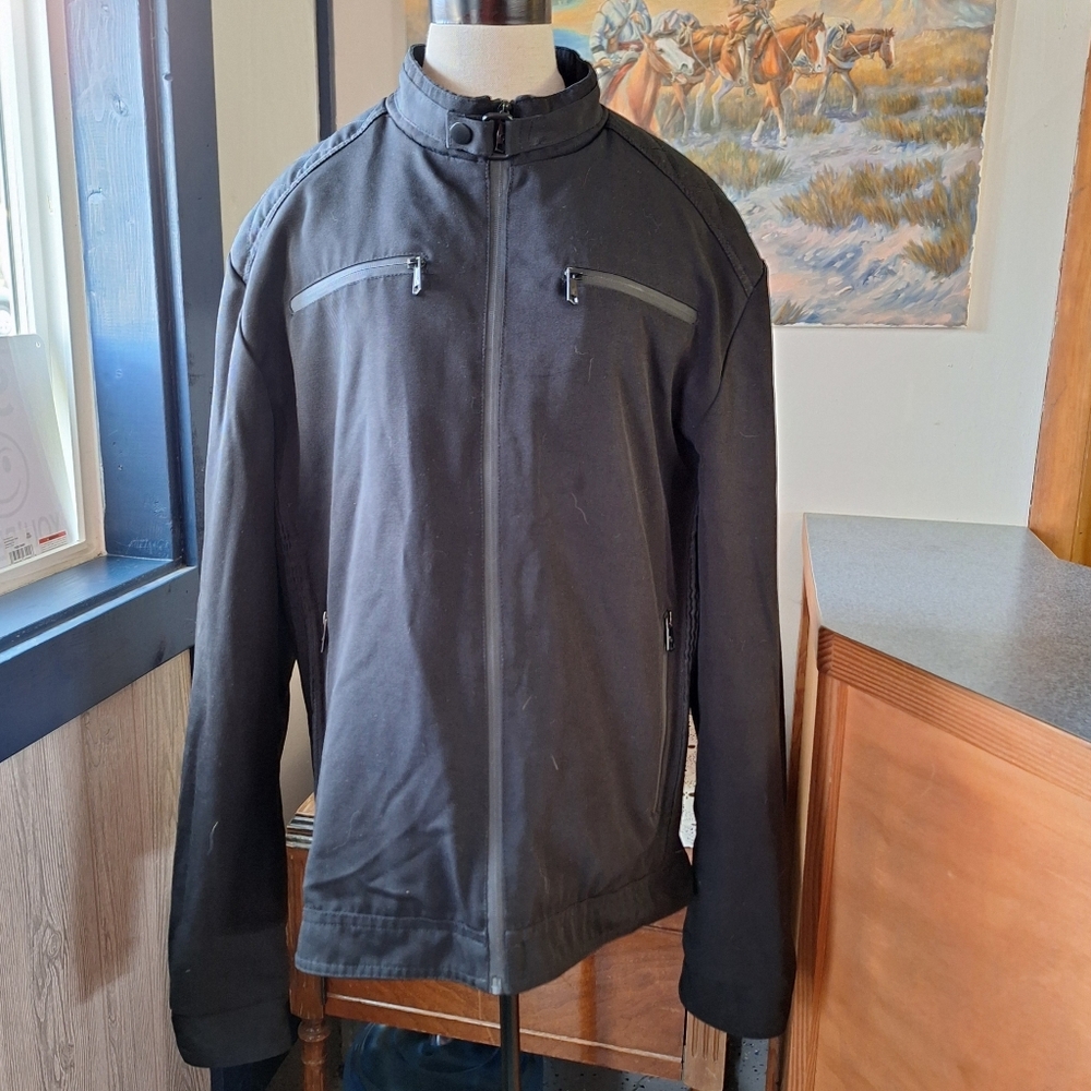 Fried Denim NYC 2015 Moto Bomber Mid-Weight Jacket, XL, RN#121557